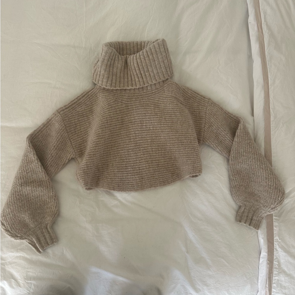 Michael Costello Cropped Turtleneck Sweater